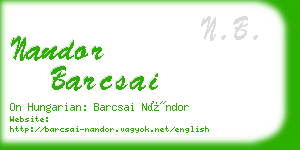 nandor barcsai business card